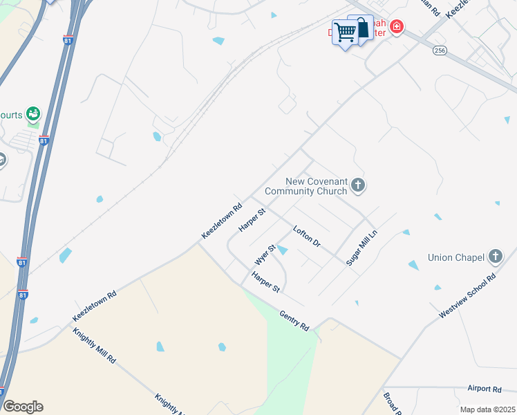 map of restaurants, bars, coffee shops, grocery stores, and more near 23 Lofton Drive in Weyers Cave