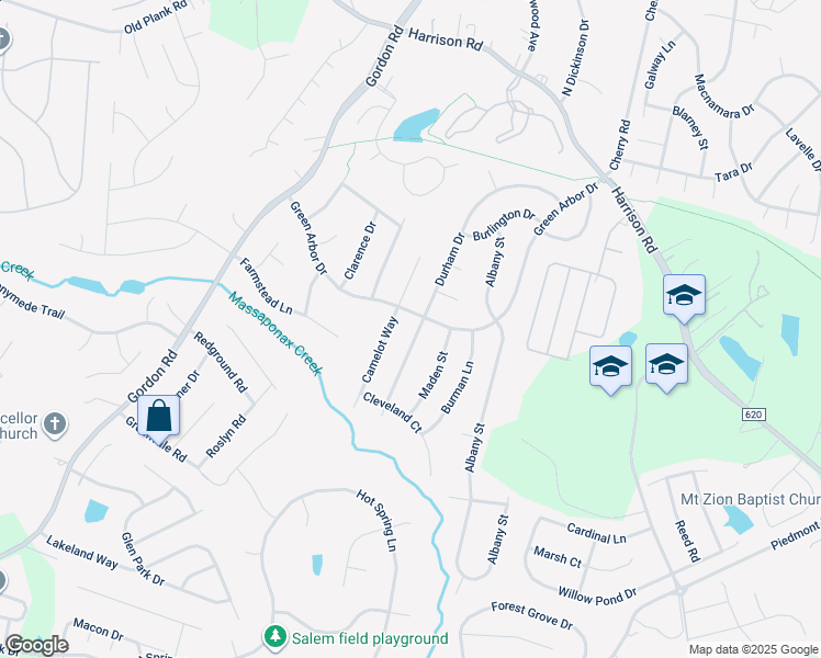 map of restaurants, bars, coffee shops, grocery stores, and more near 303 Durham Drive in Fredericksburg