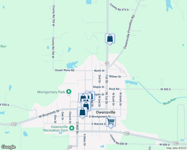 map of restaurants, bars, coffee shops, grocery stores, and more near 507 North 3rd Street in Owensville