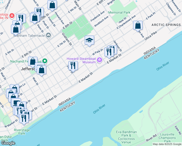 map of restaurants, bars, coffee shops, grocery stores, and more near in 
