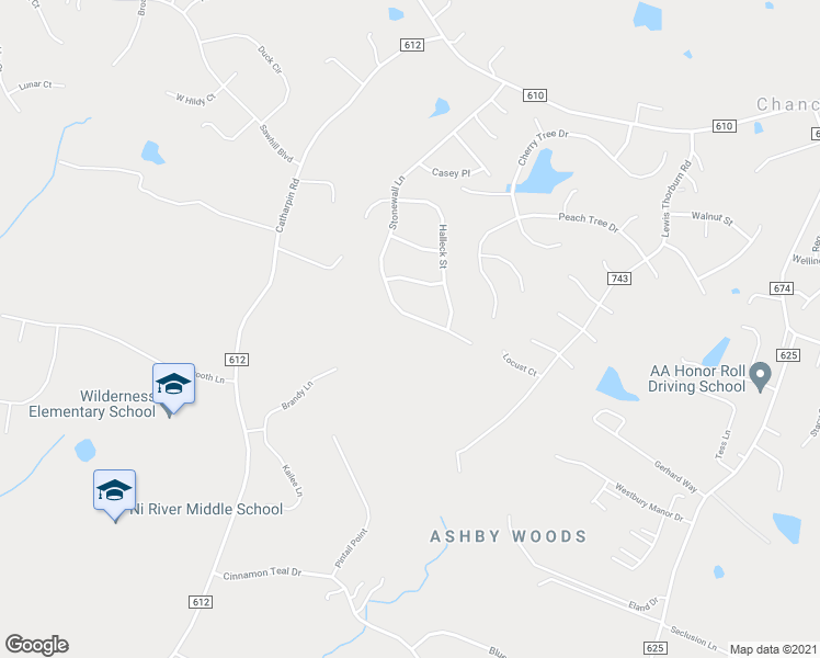 map of restaurants, bars, coffee shops, grocery stores, and more near 610 Stonewall Ln in Fredericksburg