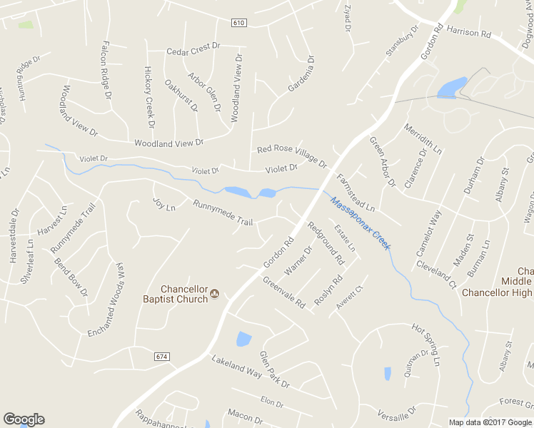 map of restaurants, bars, coffee shops, grocery stores, and more near 6911 Runnymede Trail in Fredericksburg