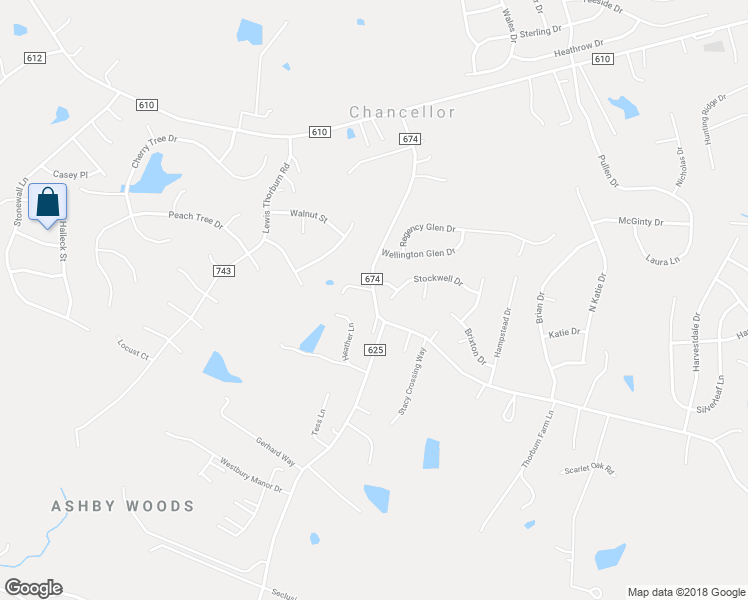 map of restaurants, bars, coffee shops, grocery stores, and more near 7860 Chancellor Road in Fredericksburg