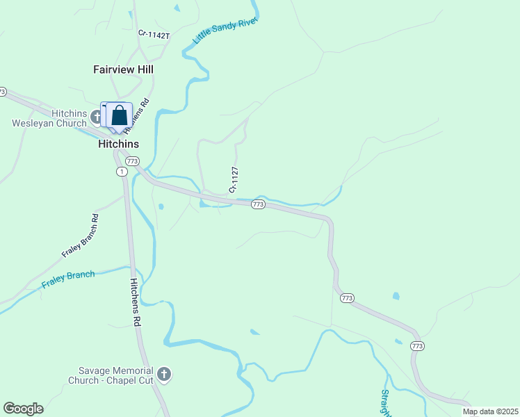 map of restaurants, bars, coffee shops, grocery stores, and more near 4115 Kentucky 773 in Hitchins