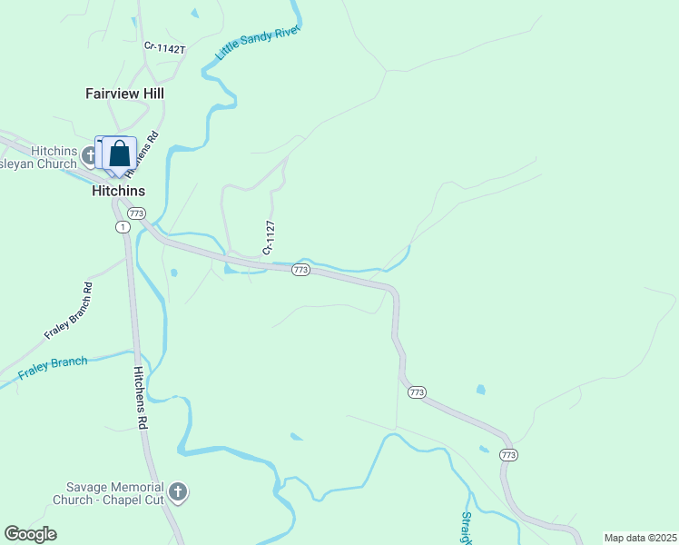 map of restaurants, bars, coffee shops, grocery stores, and more near 4115 Kentucky 773 in Hitchins