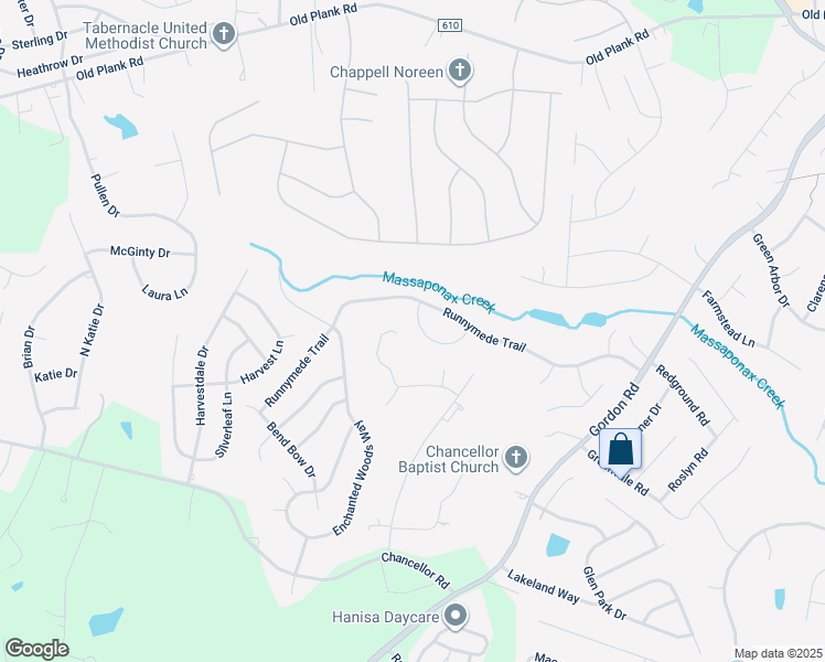 map of restaurants, bars, coffee shops, grocery stores, and more near 11618 Joy Lane in Fredericksburg