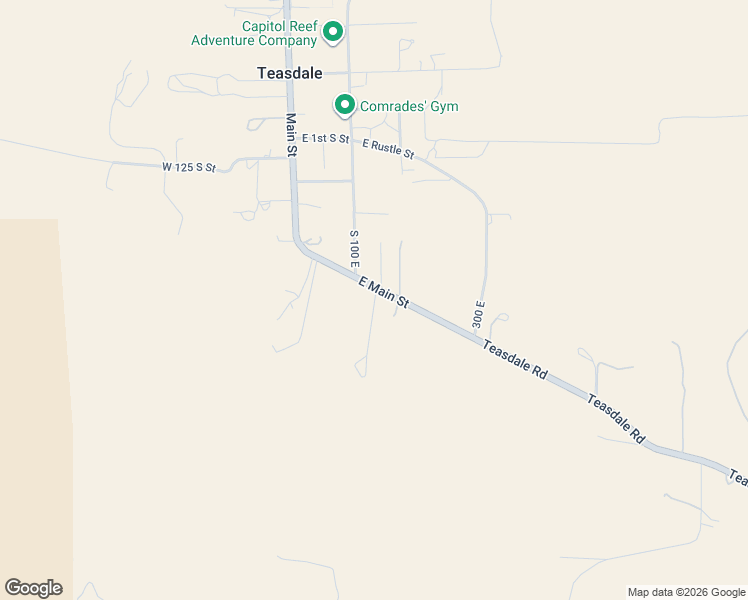 map of restaurants, bars, coffee shops, grocery stores, and more near East Main Street in Teasdale