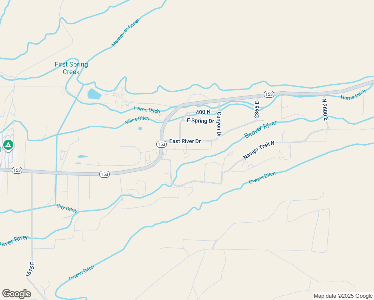 map of restaurants, bars, coffee shops, grocery stores, and more near 2100 Cottontree Lane in Beaver