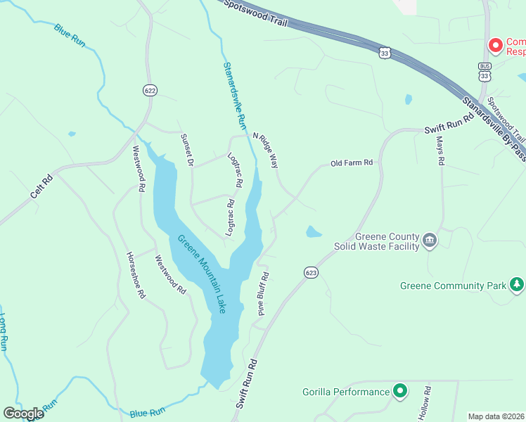map of restaurants, bars, coffee shops, grocery stores, and more near 799 Pine Bluff Road in Ruckersville