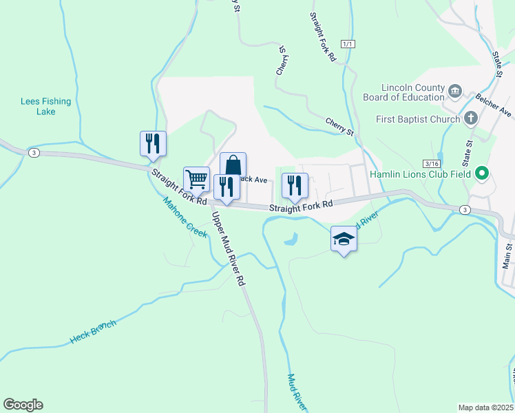 map of restaurants, bars, coffee shops, grocery stores, and more near 7250 Lynn Avenue in Hamlin
