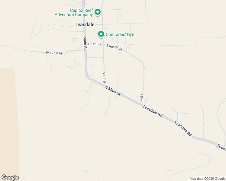 map of restaurants, bars, coffee shops, grocery stores, and more near East Main Street in Teasdale