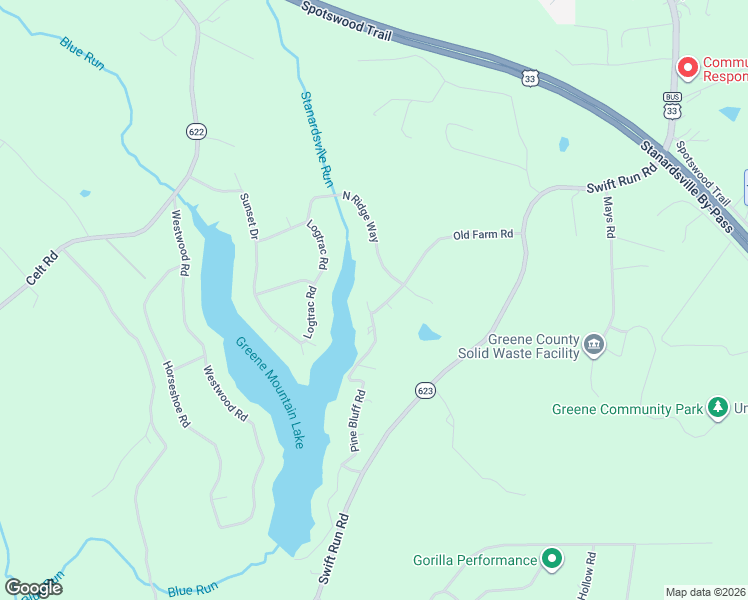 map of restaurants, bars, coffee shops, grocery stores, and more near 799 Pine Bluff Road in Ruckersville