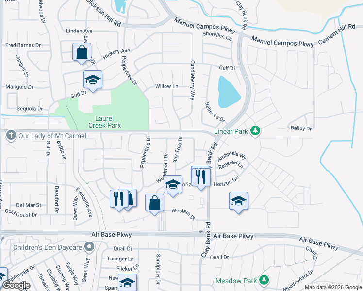 map of restaurants, bars, coffee shops, grocery stores, and more near 1215 Shell Court in Fairfield