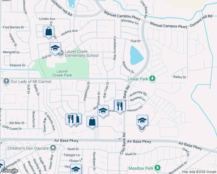 map of restaurants, bars, coffee shops, grocery stores, and more near 1215 Shell Court in Fairfield