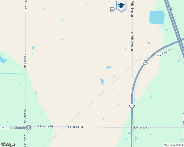 map of restaurants, bars, coffee shops, grocery stores, and more near 10605 North Wells Bypass Road in Mount Vernon