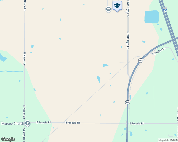 map of restaurants, bars, coffee shops, grocery stores, and more near 10605 North Wells Bypass Road in Mount Vernon