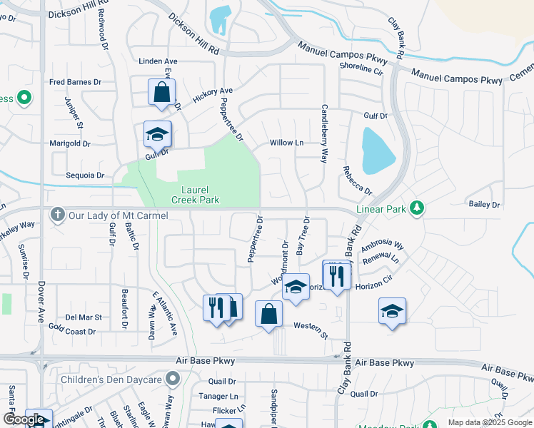 map of restaurants, bars, coffee shops, grocery stores, and more near 1121 Coulter Court in Fairfield