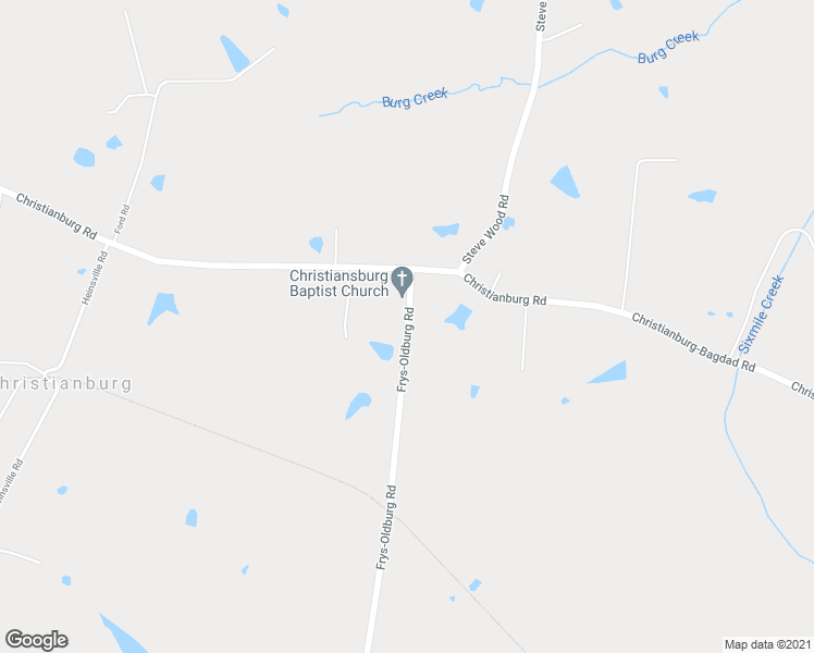 map of restaurants, bars, coffee shops, grocery stores, and more near 984 Frys-Oldburg Road in Bagdad