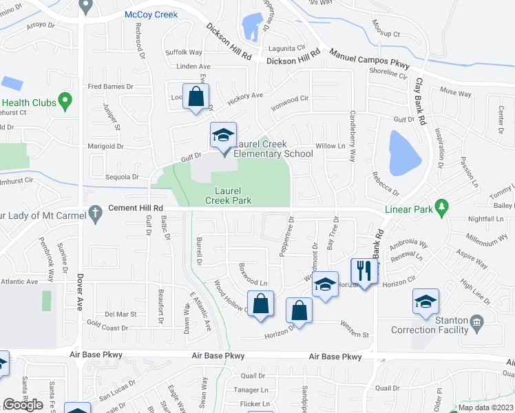 map of restaurants, bars, coffee shops, grocery stores, and more near 1050 Cement Hill Road in Fairfield