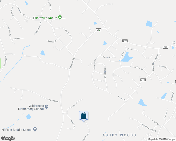 map of restaurants, bars, coffee shops, grocery stores, and more near 707 Halleck Street in Fredericksburg