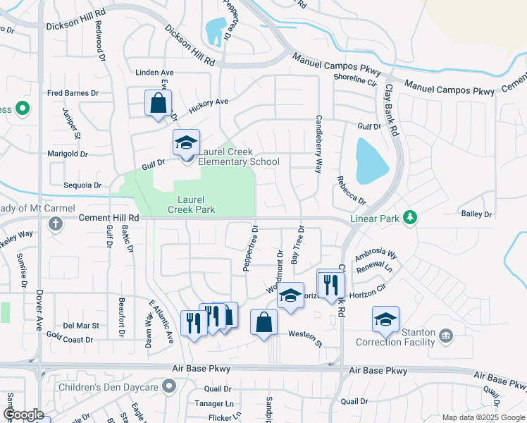 map of restaurants, bars, coffee shops, grocery stores, and more near 1121 Coulter Court in Fairfield
