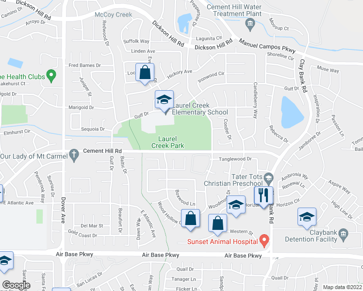 map of restaurants, bars, coffee shops, grocery stores, and more near 1050 Cement Hill Road in Fairfield