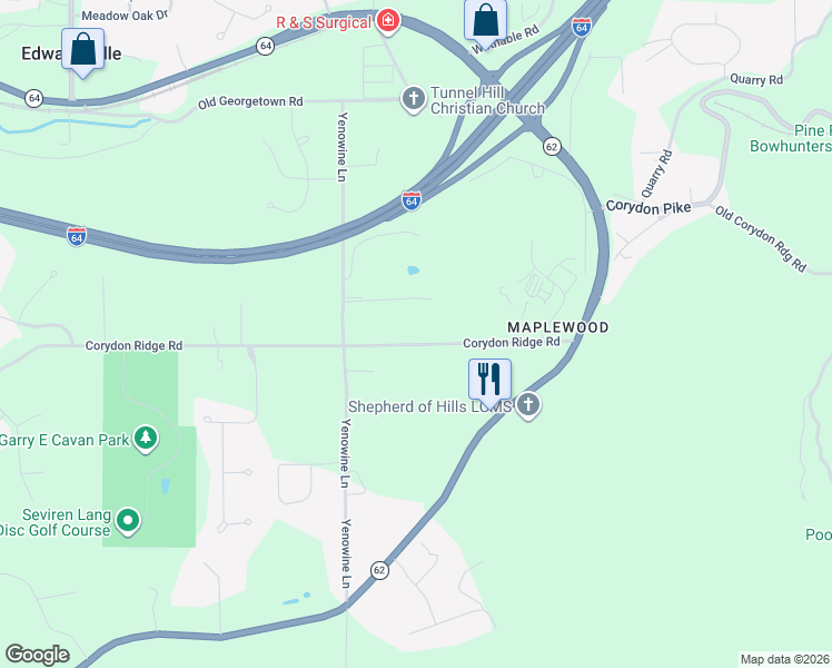 map of restaurants, bars, coffee shops, grocery stores, and more near 5841 Corydon Ridge Road in Georgetown