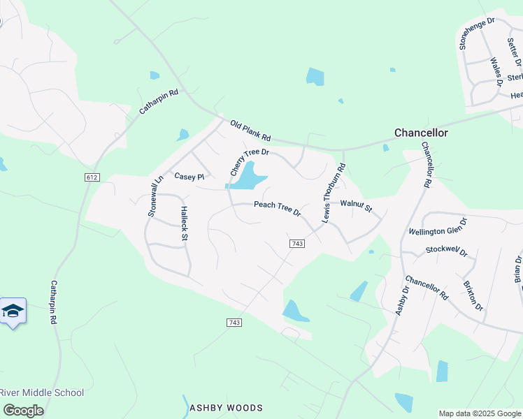 map of restaurants, bars, coffee shops, grocery stores, and more near 10724 Peach Tree Drive in Fredericksburg