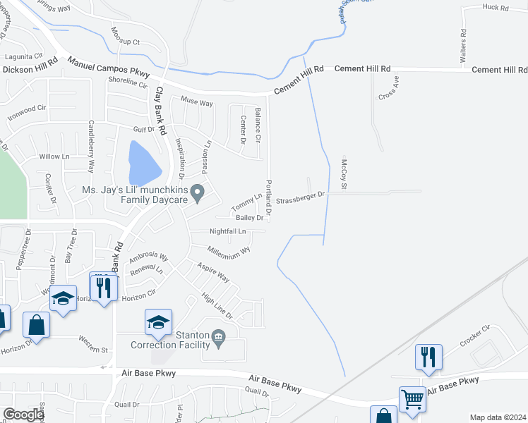map of restaurants, bars, coffee shops, grocery stores, and more near 2825 Portland Drive in Fairfield