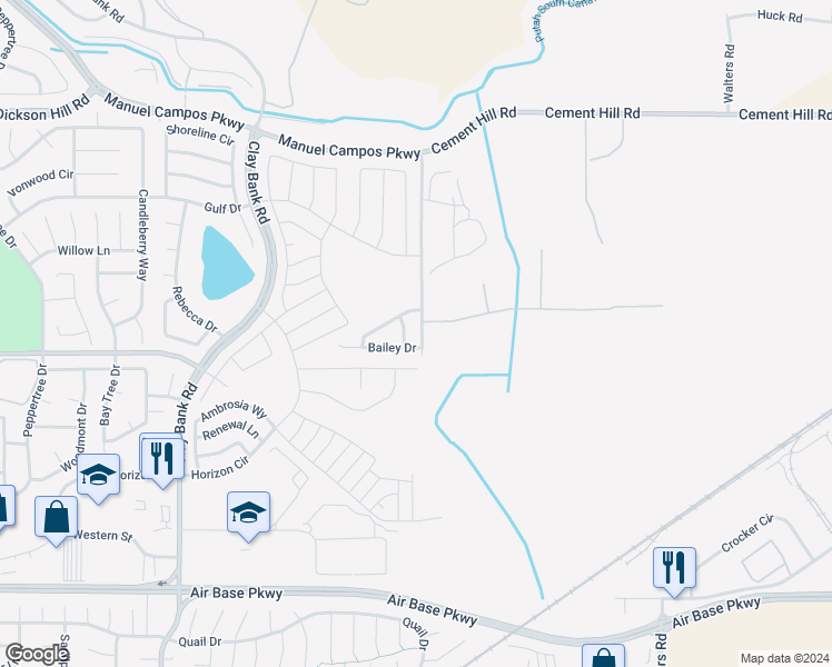 map of restaurants, bars, coffee shops, grocery stores, and more near 2829 Portland Drive in Fairfield