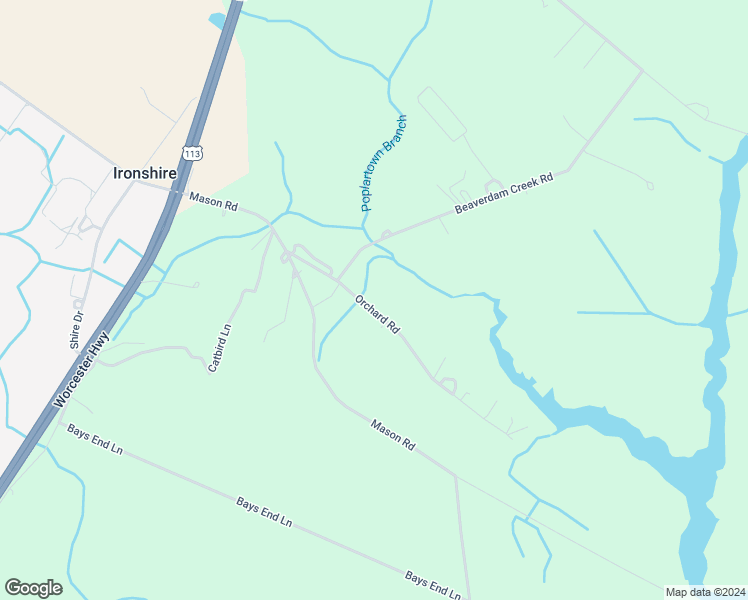 map of restaurants, bars, coffee shops, grocery stores, and more near 9923 Orchard Road in Berlin