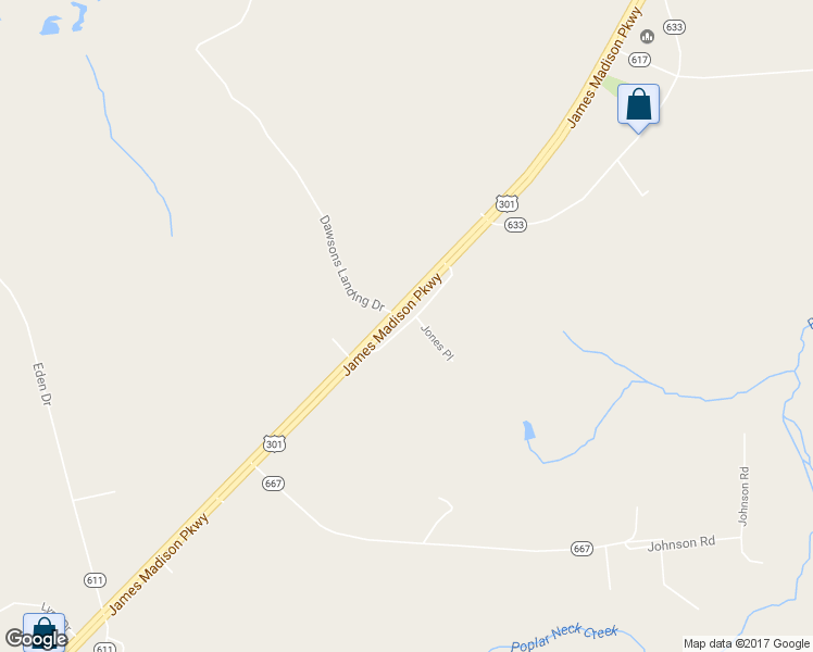 map of restaurants, bars, coffee shops, grocery stores, and more near 9381 Ivy Hill Loop in King George