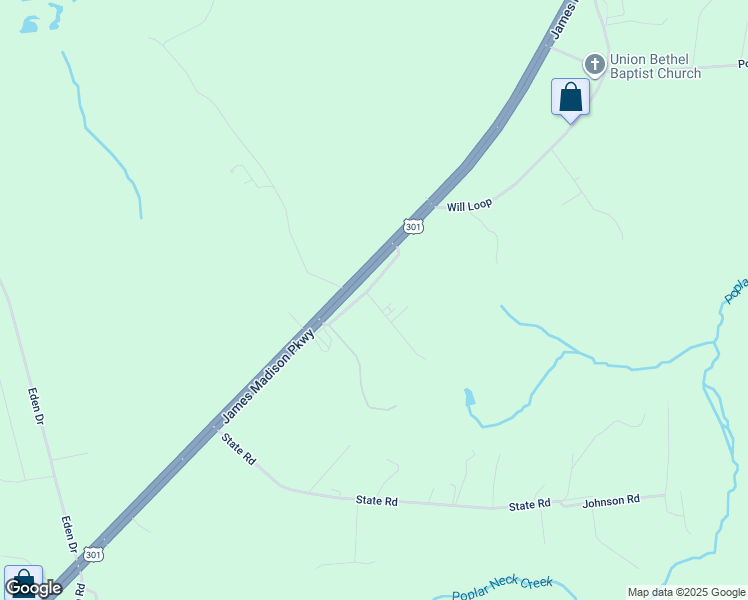 map of restaurants, bars, coffee shops, grocery stores, and more near 9381 Ivy Hill Loop in King George