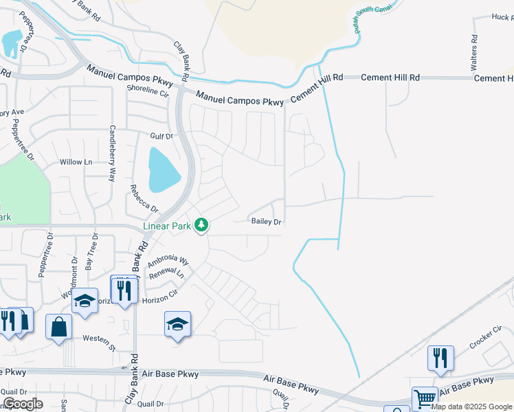 map of restaurants, bars, coffee shops, grocery stores, and more near 1558 Tommy Lane in Fairfield