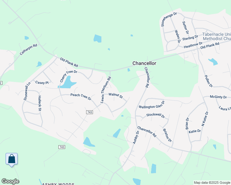 map of restaurants, bars, coffee shops, grocery stores, and more near 7913 Walnut Street in Fredericksburg