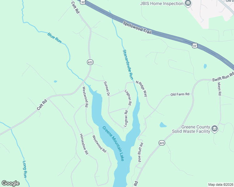 map of restaurants, bars, coffee shops, grocery stores, and more near 99 Logtrac Road in Stanardsville