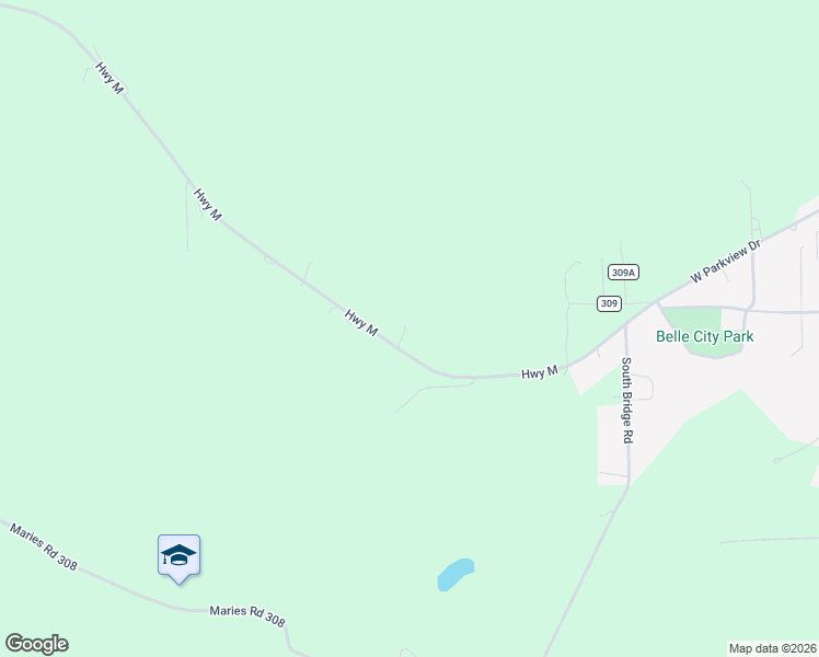 map of restaurants, bars, coffee shops, grocery stores, and more near 20524 State Highway M in Belle