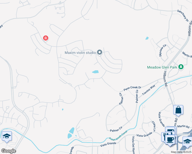 map of restaurants, bars, coffee shops, grocery stores, and more near 3212 Bear Creek Drive in Fairfield