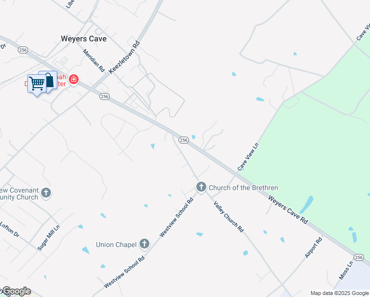 map of restaurants, bars, coffee shops, grocery stores, and more near 753 Weyers Cave Road in Weyers Cave