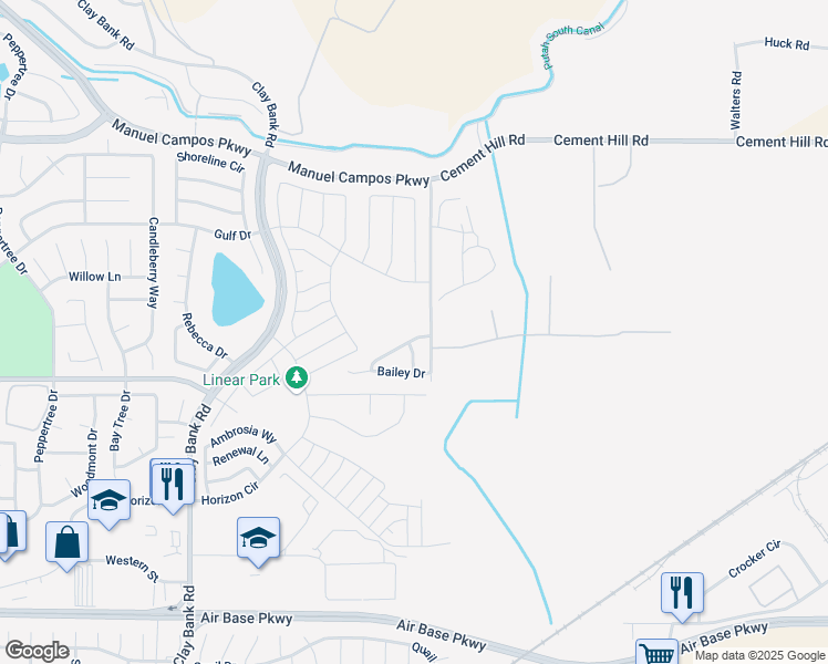 map of restaurants, bars, coffee shops, grocery stores, and more near 1586 Tommy Lane in Fairfield