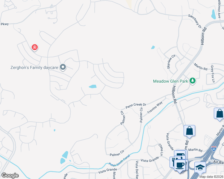 map of restaurants, bars, coffee shops, grocery stores, and more near 3119 Cherry Valley Circle in Fairfield