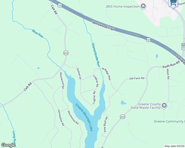 map of restaurants, bars, coffee shops, grocery stores, and more near 99 Logtrac Rd in Stanardsville