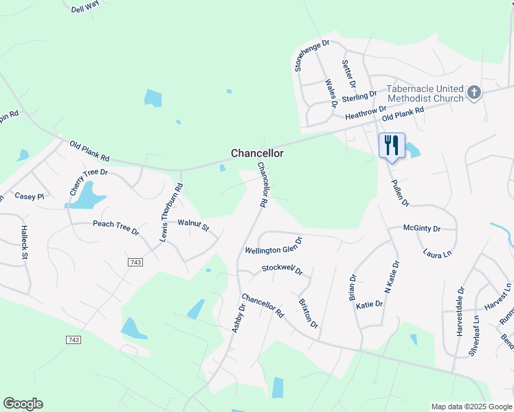 map of restaurants, bars, coffee shops, grocery stores, and more near 8018 Chancellor Road in Fredericksburg