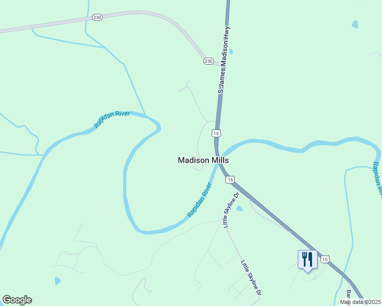 map of restaurants, bars, coffee shops, grocery stores, and more near 198 Madison Mills Lane in Madison Mills