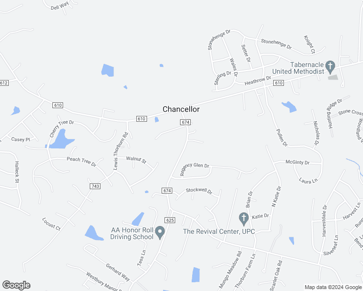 map of restaurants, bars, coffee shops, grocery stores, and more near 8018 Chancellor Road in Fredericksburg