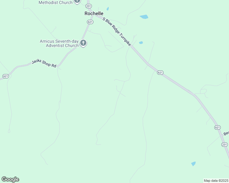 map of restaurants, bars, coffee shops, grocery stores, and more near 406 Rochelle School Lane in Rochelle