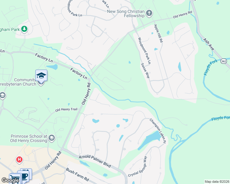 map of restaurants, bars, coffee shops, grocery stores, and more near 3230 Ridge Brook Circle in Louisville