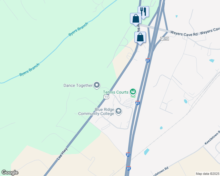 map of restaurants, bars, coffee shops, grocery stores, and more near 3106 Lee Highway in Mount Sidney