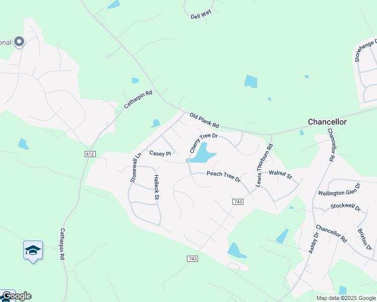 map of restaurants, bars, coffee shops, grocery stores, and more near 8110 Cherry Tree Drive in Fredericksburg