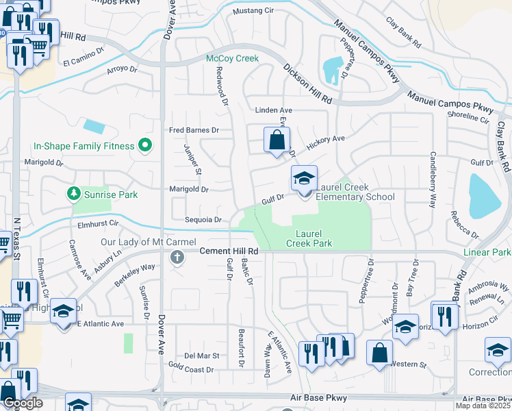 map of restaurants, bars, coffee shops, grocery stores, and more near 2900 Gulf Drive in Fairfield